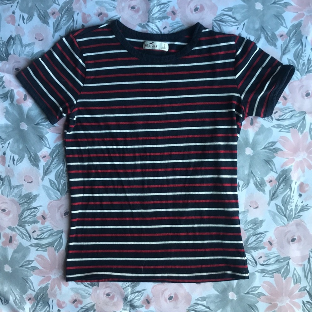 RED WHITE AND BLUE STRIPED TEE